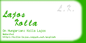 lajos kolla business card